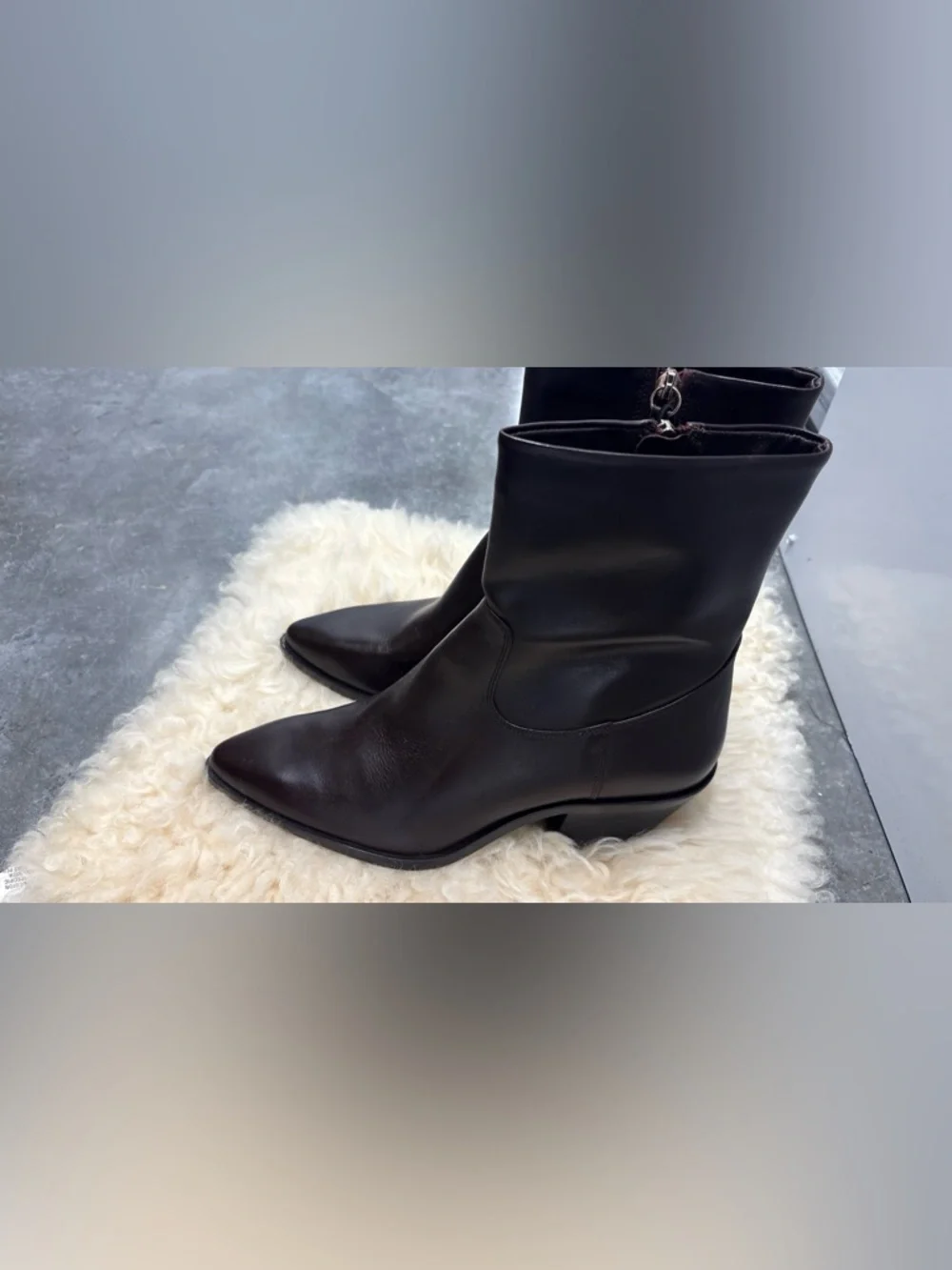 Zara 100% leather cowboy ankle boots - Picture 6 of 11